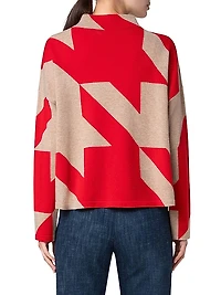 Oversized Houndstooth Boxy Sweater