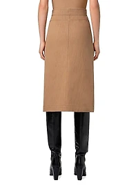 Denim Pencil Midi-Skirt