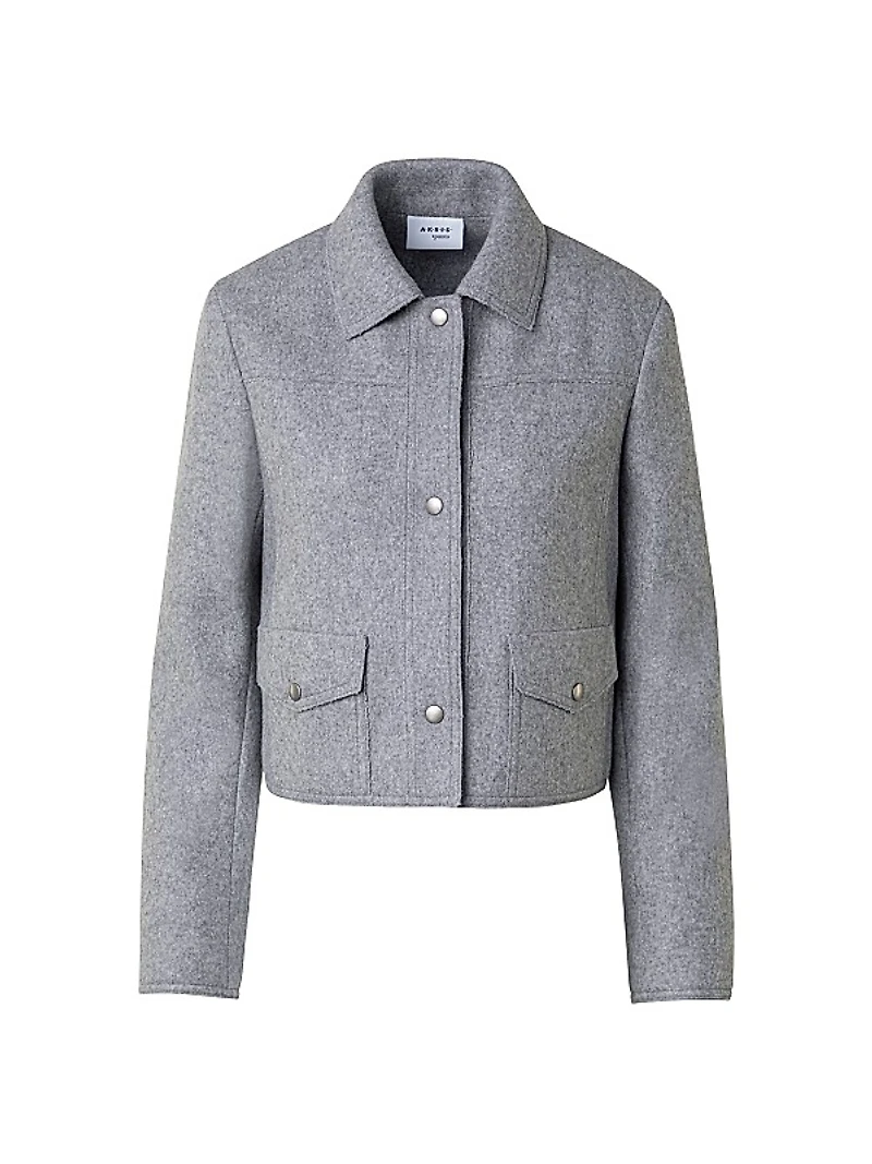 Felted Wool-Blend Short Jacket