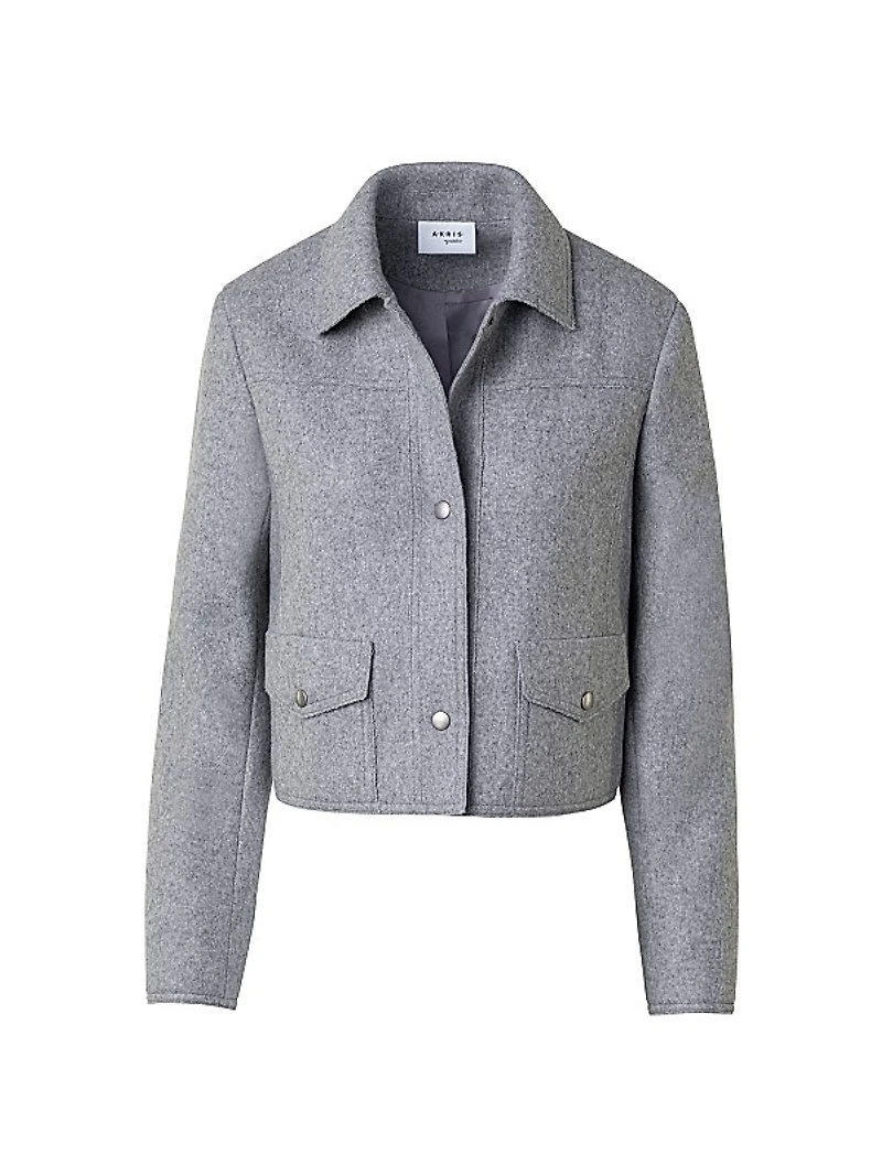 Felted Wool-Blend Short Jacket