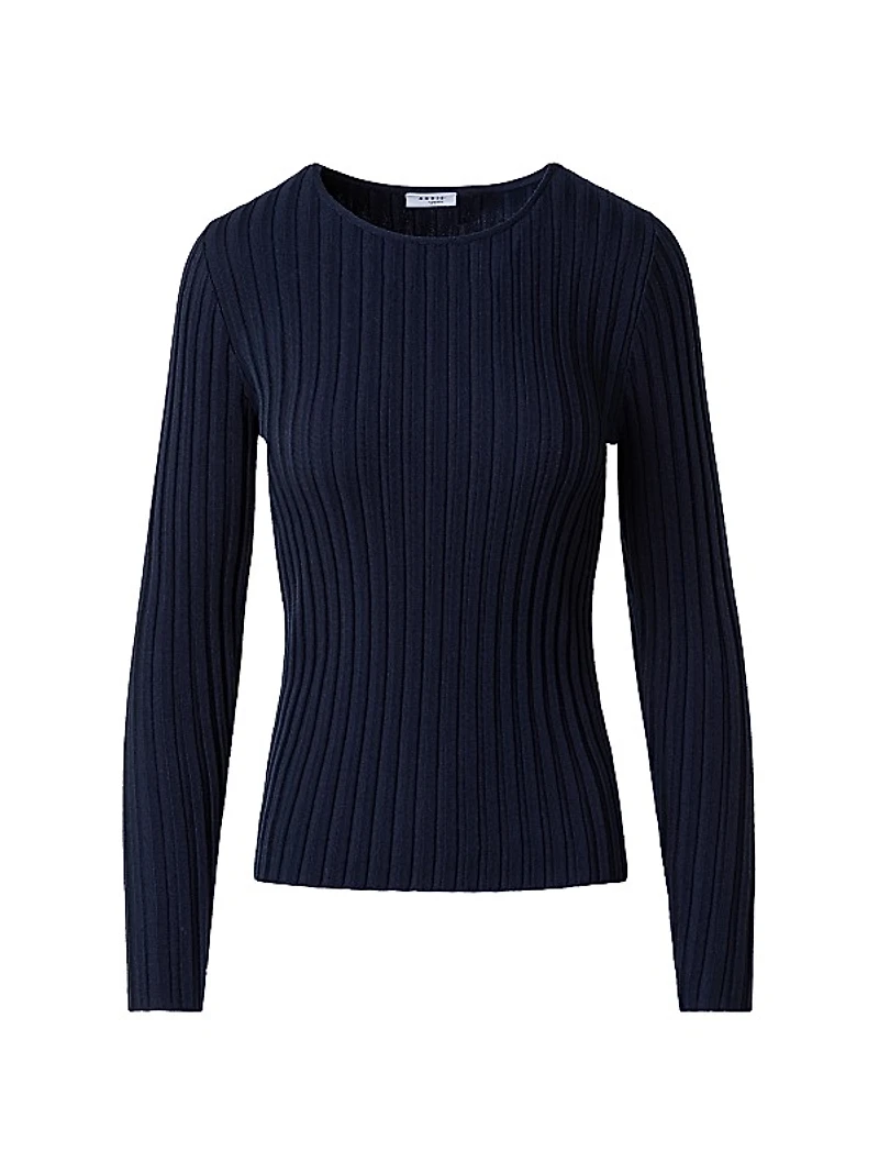 Chunky Rib-Knit Wool Sweater