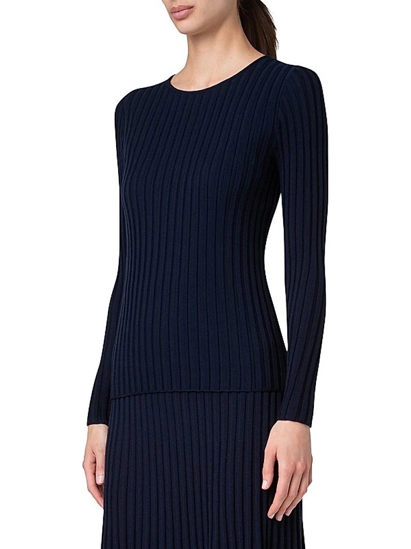 Chunky Rib-Knit Wool Sweater
