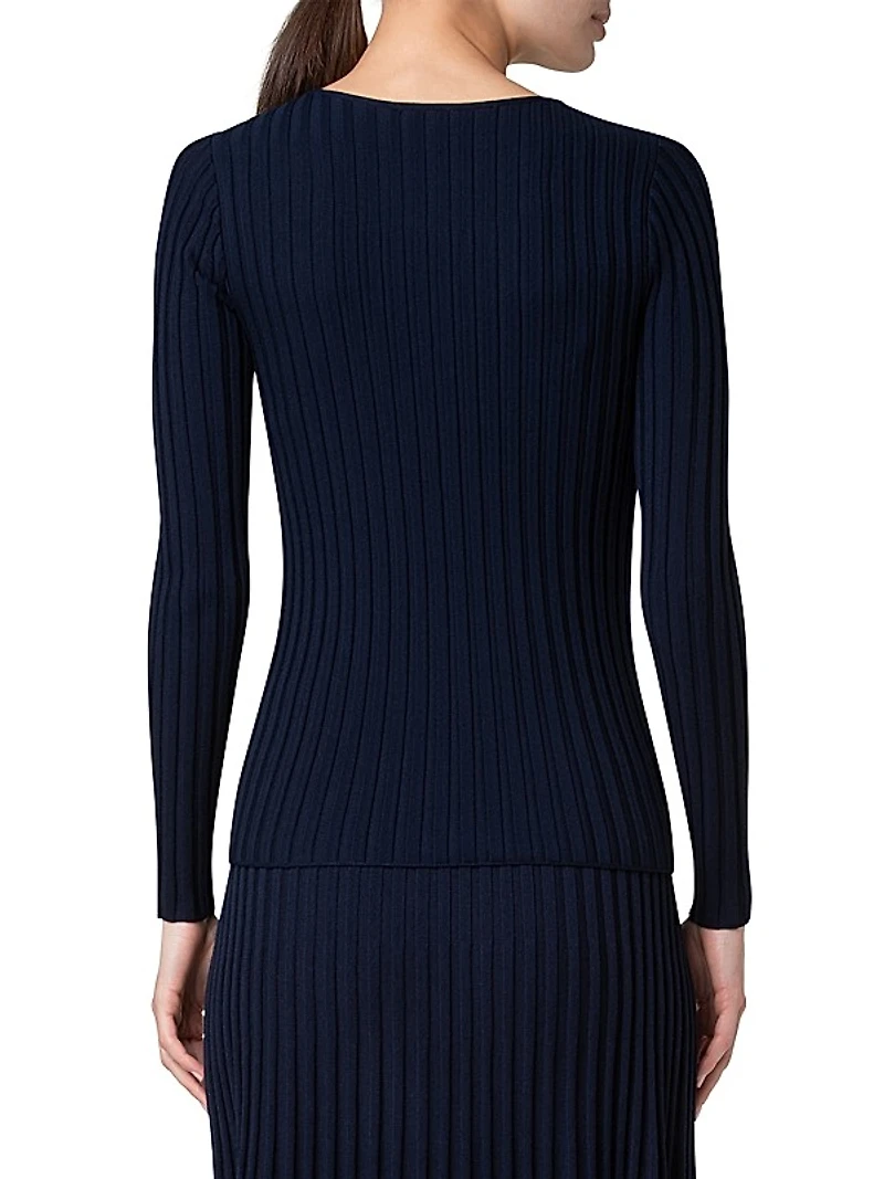 Chunky Rib-Knit Wool Sweater