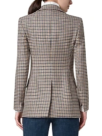 Houndstooth Wool Boyfriend Blazer