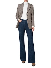 Houndstooth Wool Boyfriend Blazer