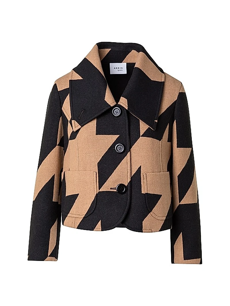 Houndstooth Boxy-Fit Jacket