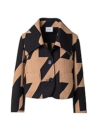 Houndstooth Boxy-Fit Jacket