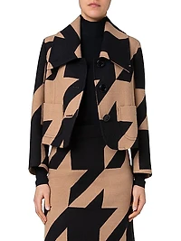 Houndstooth Boxy-Fit Jacket