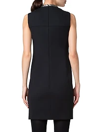 Laminated Sleeveless Shift Dress