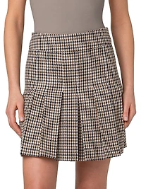 Houndstooth Wool Miniskirt