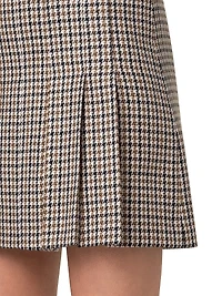 Houndstooth Wool Miniskirt