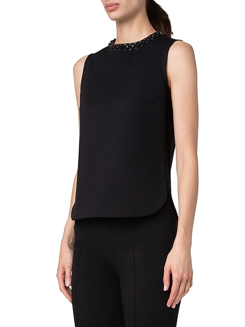 Crystal-Embellished Sleeveless Top