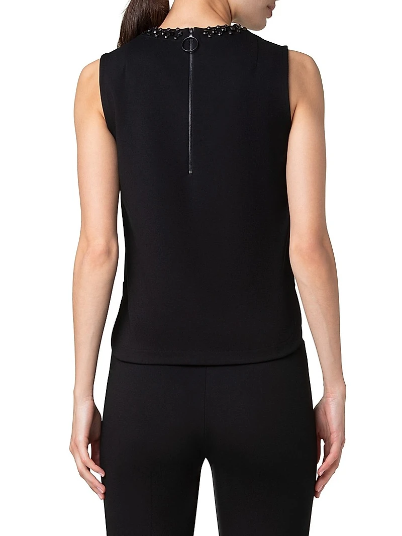 Crystal-Embellished Sleeveless Top
