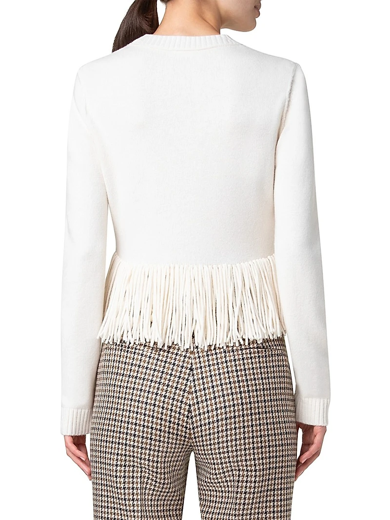 Fringed Wool-Cashmere Sweater