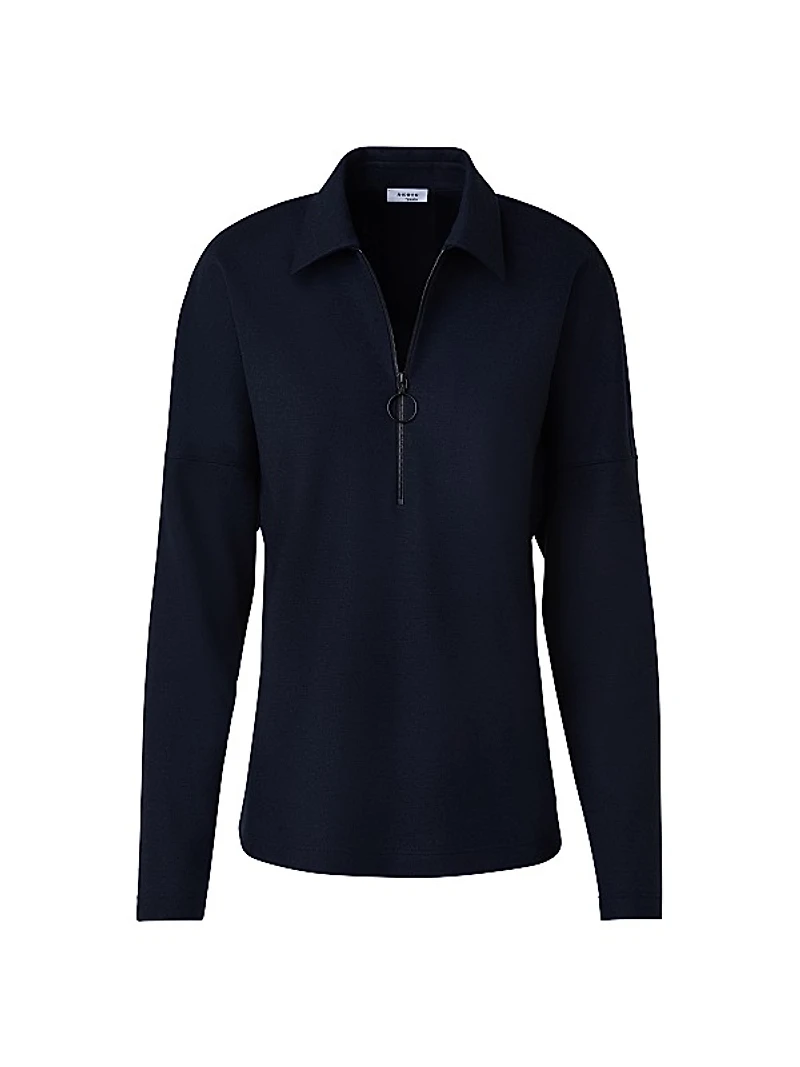 Wool Jersey O-Ring Zip T-Shirt
