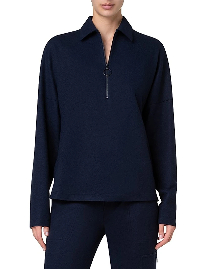 Wool Jersey O-Ring Zip T-Shirt