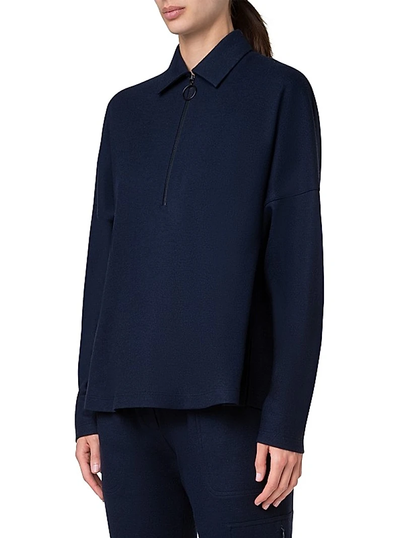 Wool Jersey O-Ring Zip T-Shirt