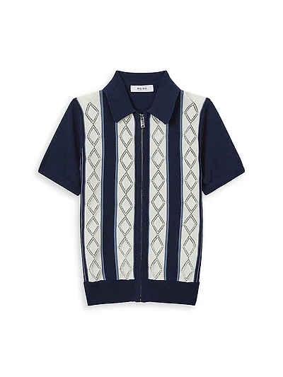 Little Boy's & Selwood Zip-Up Sweater Polo