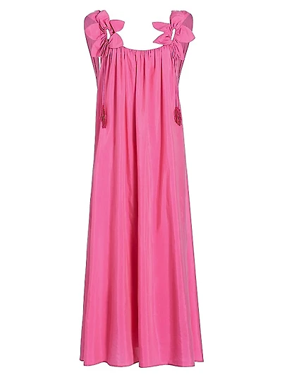 Petal Cotton-Blend Shift Midi-Dress