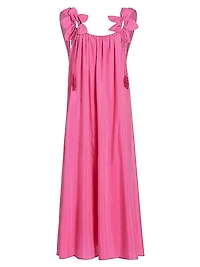 Petal Cotton-Blend Shift Midi-Dress