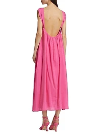Petal Cotton-Blend Shift Midi-Dress