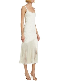Jacquard & Fringe Midi-Dress