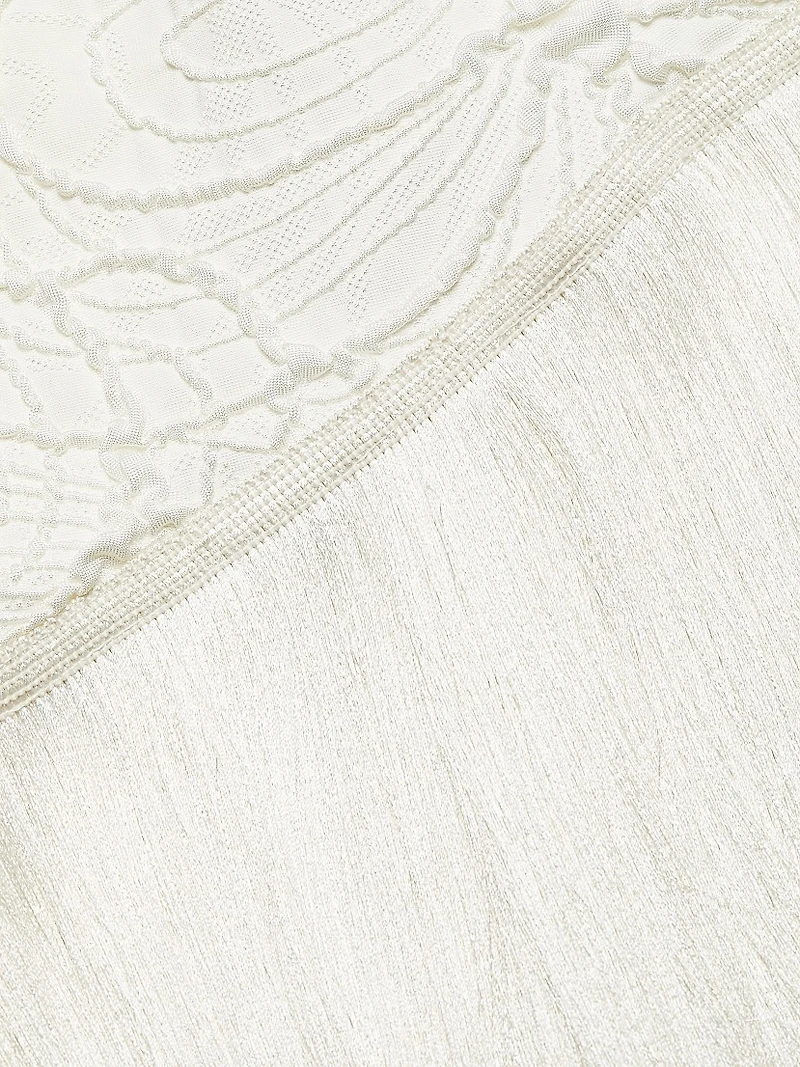 Jacquard & Fringe Midi-Dress