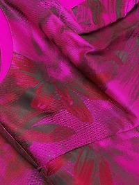 Floral Jacquard Midi-Dress