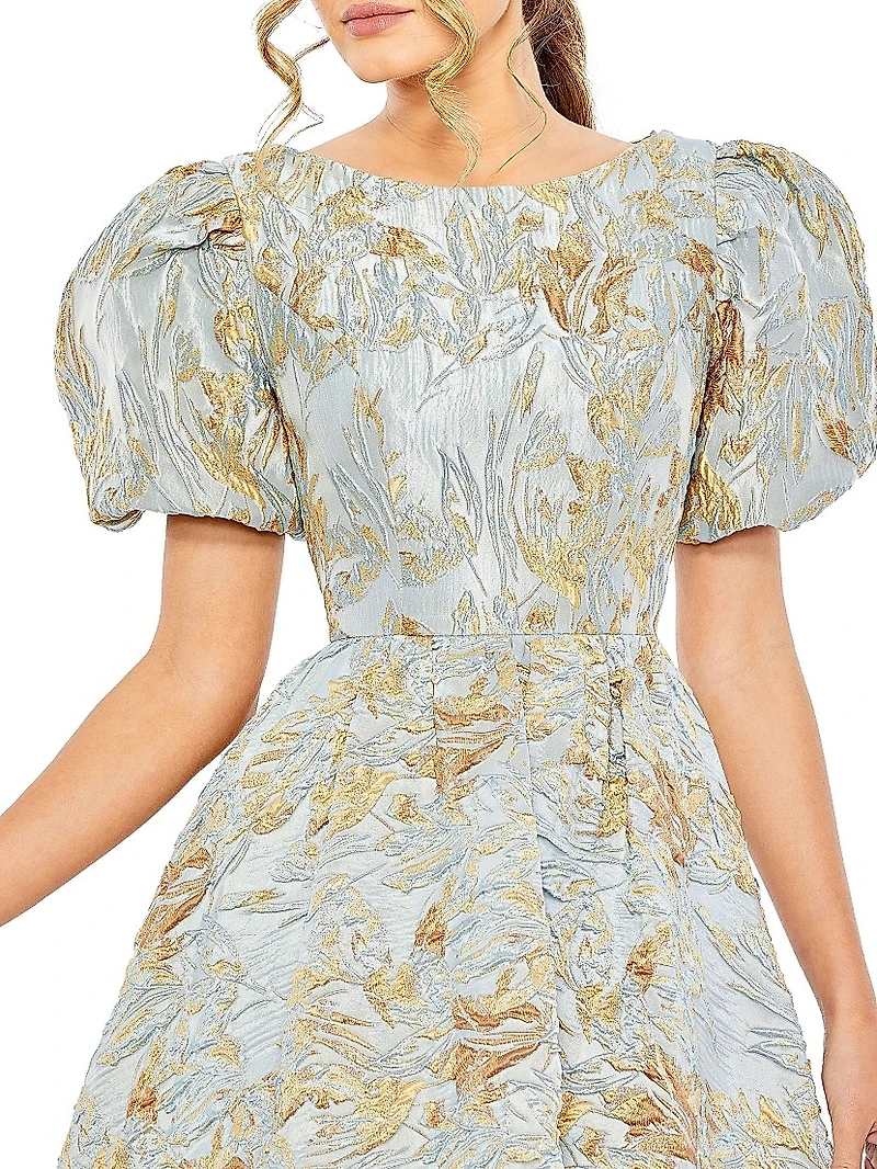 Floral Brocade High-Low Gown