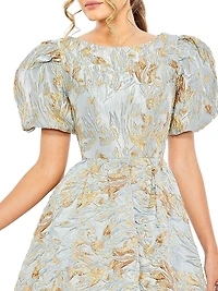 Floral Brocade High-Low Gown