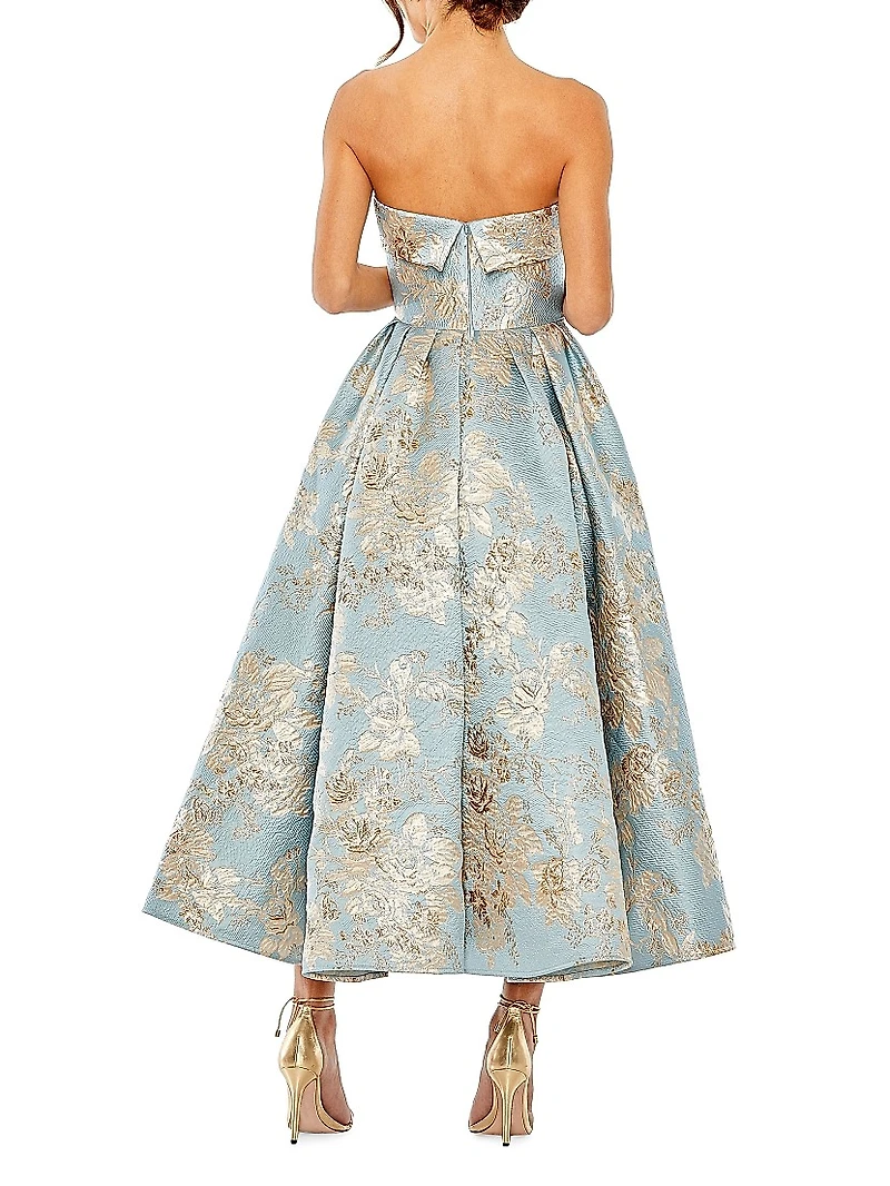 Floral Brocade Midi-Dress