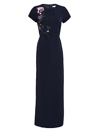 Serenity Floral Embellished Column Gown