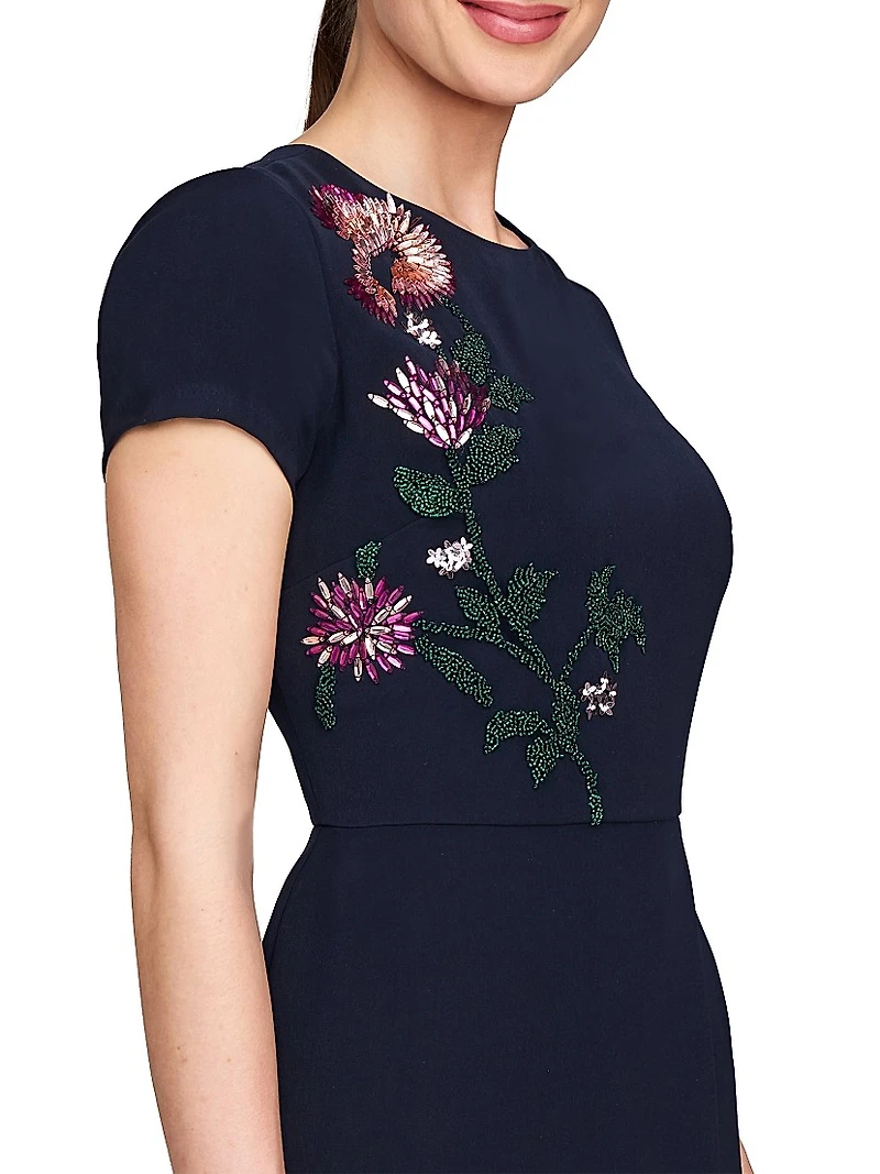 Serenity Floral Embellished Column Gown