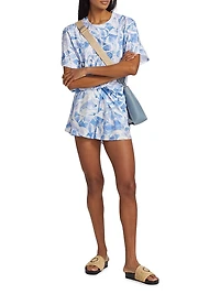 Sunglasses-Print Silk Shorts