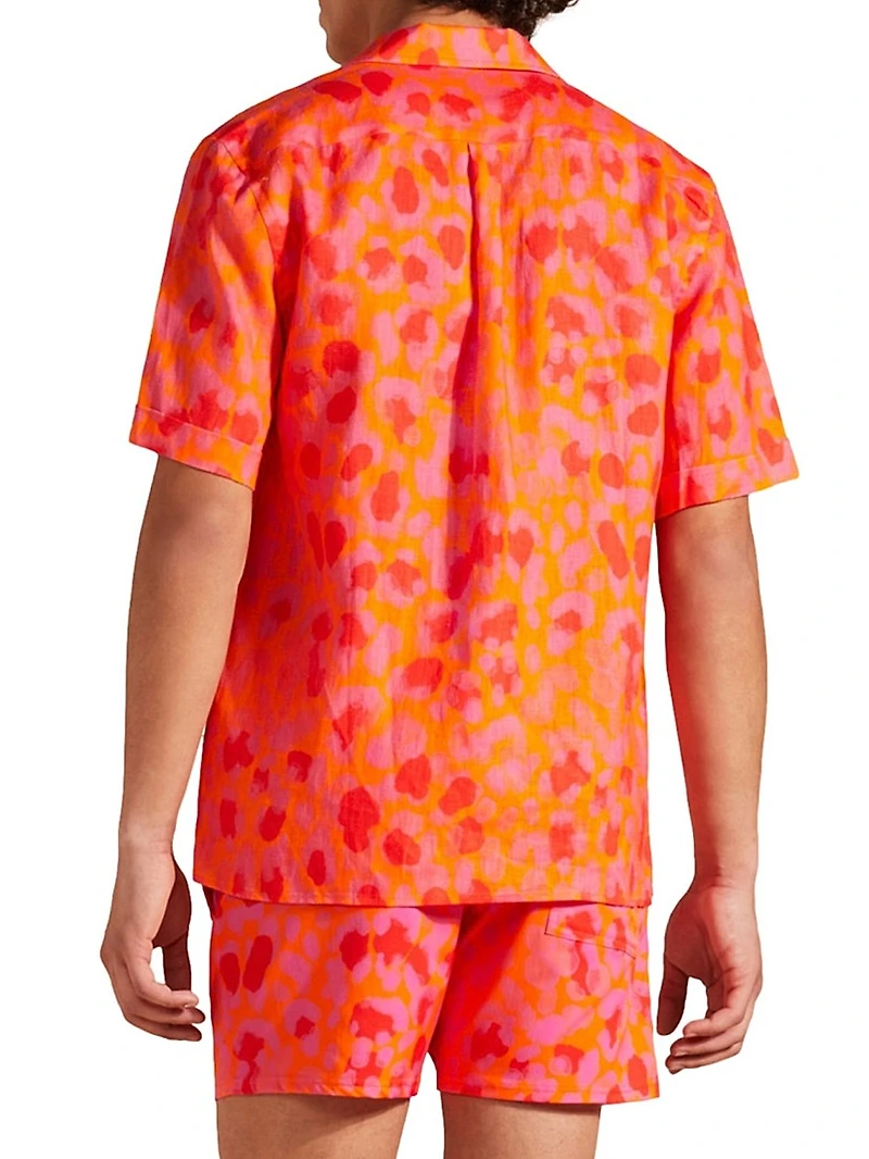 New Leopard Linen Camp Shirt