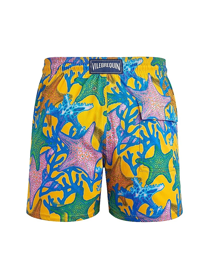 Glowed Star Graphic Swim Trunks