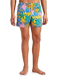 Glowed Star Graphic Swim Trunks