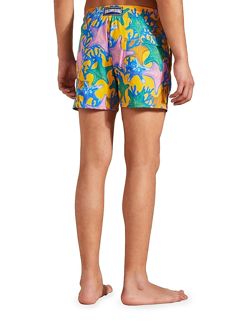 Glowed Star Graphic Swim Trunks