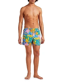 Glowed Star Graphic Swim Trunks