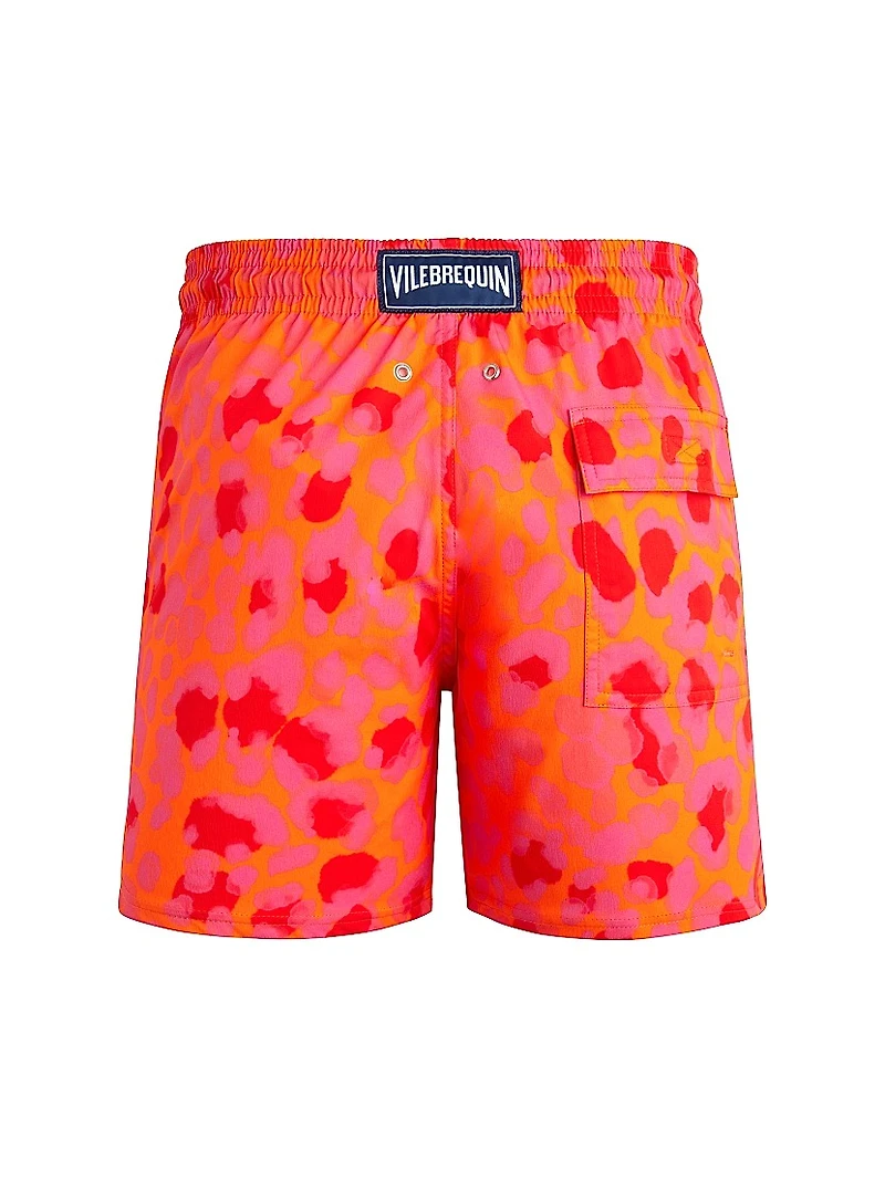 New Leopard Graphic Swim Trunks