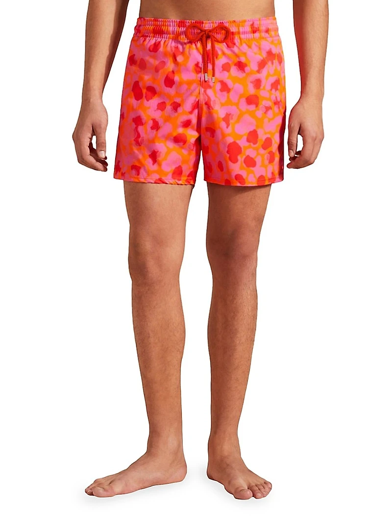 New Leopard Graphic Swim Trunks
