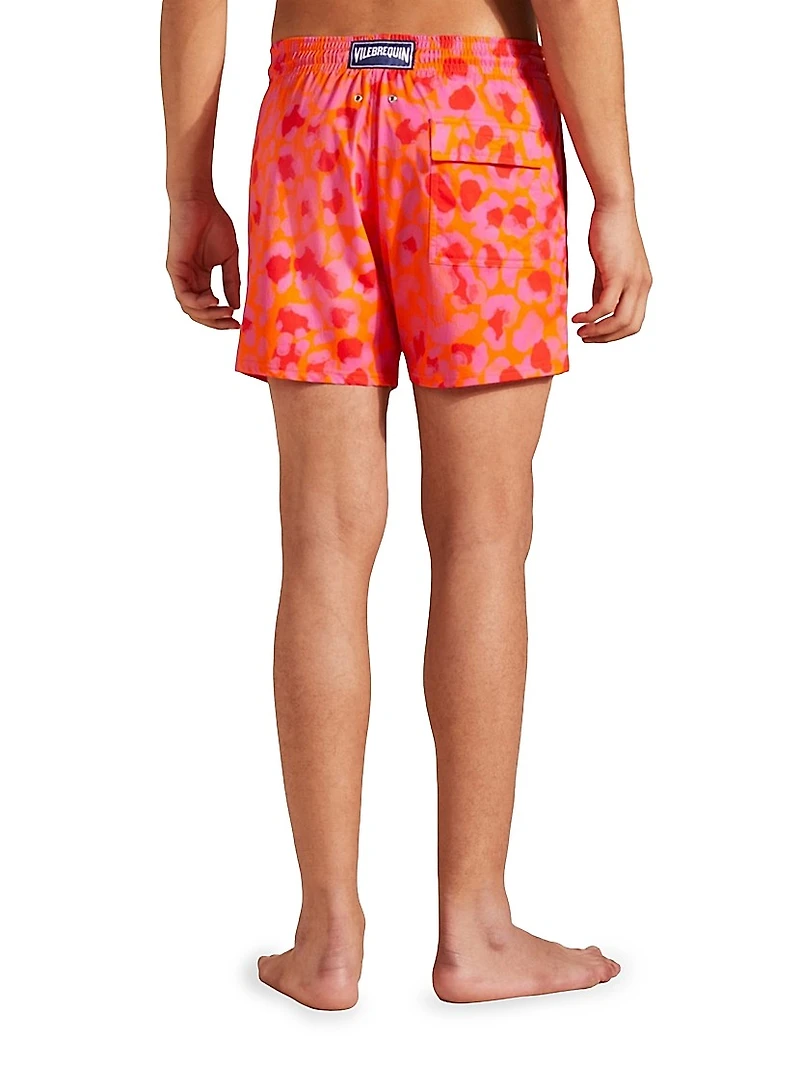 New Leopard Graphic Swim Trunks