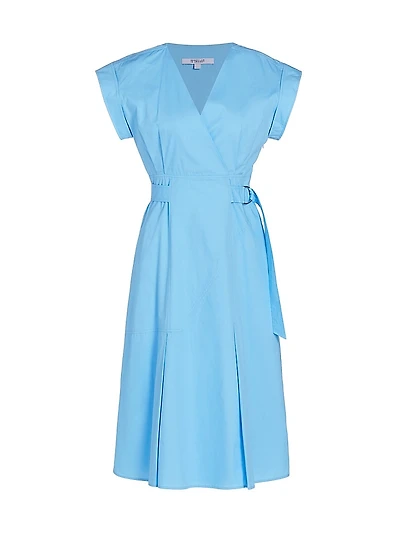 Arabella Cotton Belted Midi-Dress