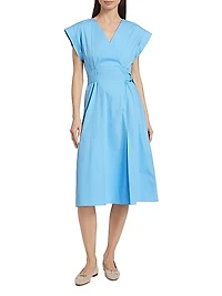 Arabella Cotton Belted Midi-Dress