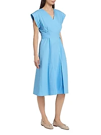 Arabella Cotton Belted Midi-Dress