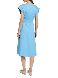 Arabella Cotton Belted Midi-Dress
