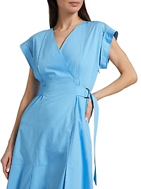 Arabella Cotton Belted Midi-Dress