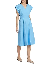 Arabella Cotton Belted Midi-Dress