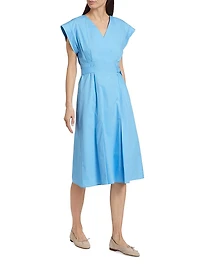 Arabella Cotton Belted Midi-Dress