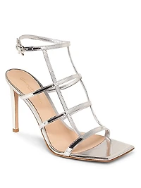 Strappy 95MM Metallic Leather Sandals